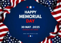 Purple Collage Happy Memorial Day Postcard template