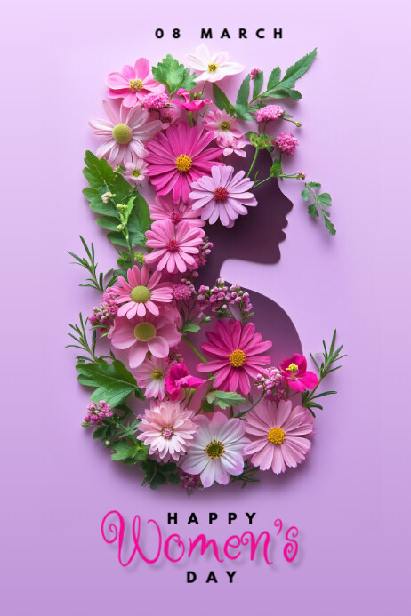 CĂłpia de Purple Collage Happy Women's Day Wish Poster | PosterMyWall