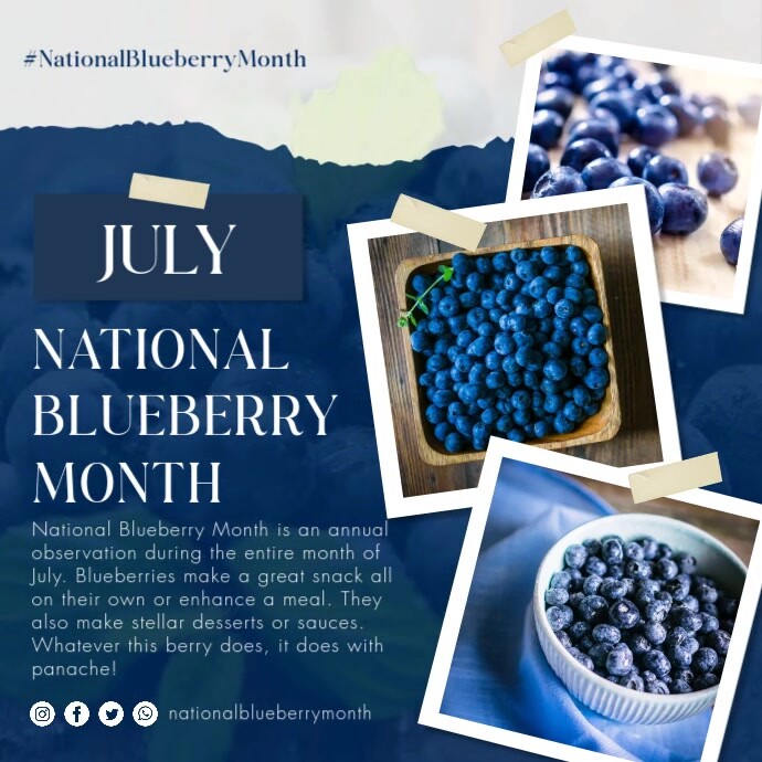 Purple Collage National Blueberry Month Instagram Post template