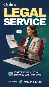Purple Collage Online Legal Services, Instagram Story template