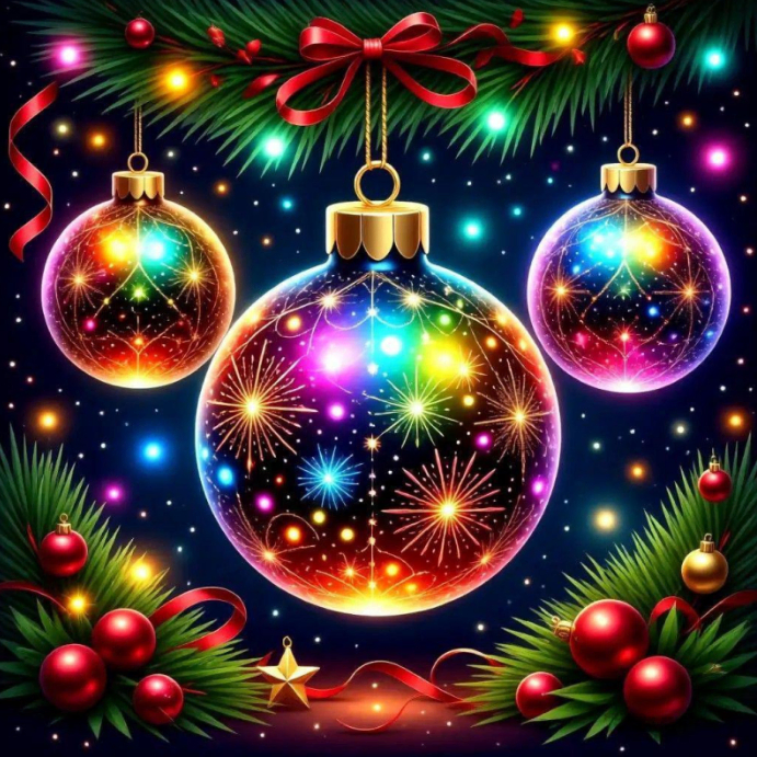 Purple Collage Sparkling Christmas Ornament Instagram Post Template ...