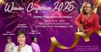 Purple Collage Women Conference Flyer Facebook Event Cover Facebook-gebeurtenisomslag template