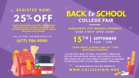Purple College Summer Fair Banner Facebook Cover Video (16:9) template