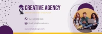 Purple creative agency linkedin banner template