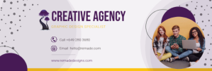 Purple creative agency linkedin banner template