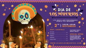 Purple Día de los Muertos Celebration Display digitale Template