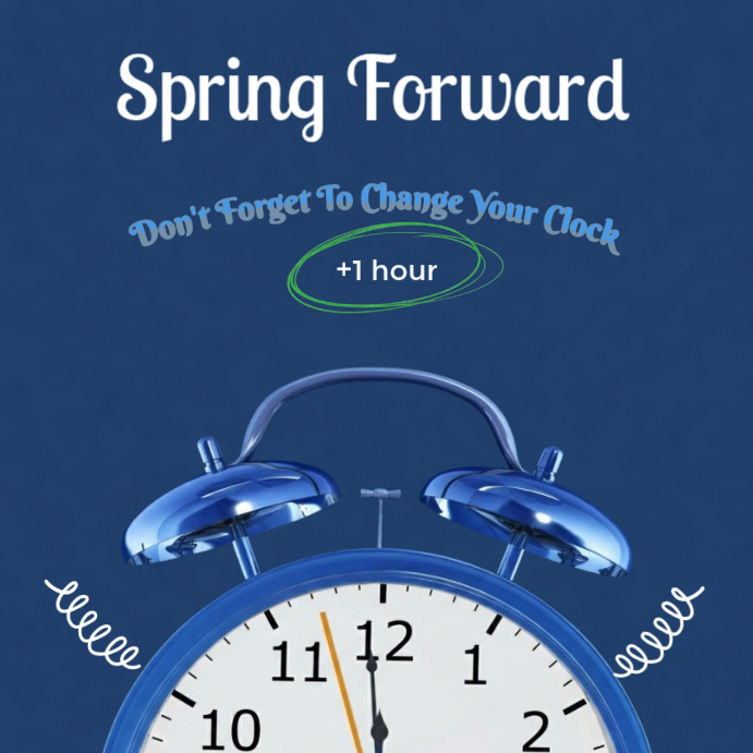 Purple Daylight Saving Time Reminder Instagram Post Template | PosterMyWall