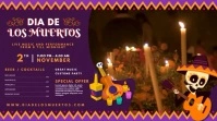 Purple Dia de los Muertos Digital Display Vid template