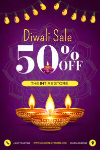 Lilla Diwali Sale Poster Template