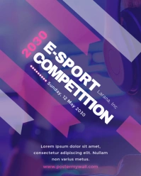 Purple Dynamic Geometric Esport Instagram Portrait template