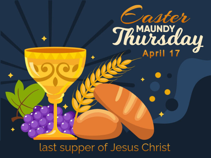 Purple  Easter , Maundy Thursday Yard Sign template