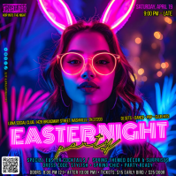 Purple Easter Night Party Instagram Post template