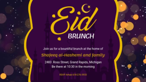 Purple Eid Brunch Invitation Facebook Header Facebook-covervideo (16:9) template