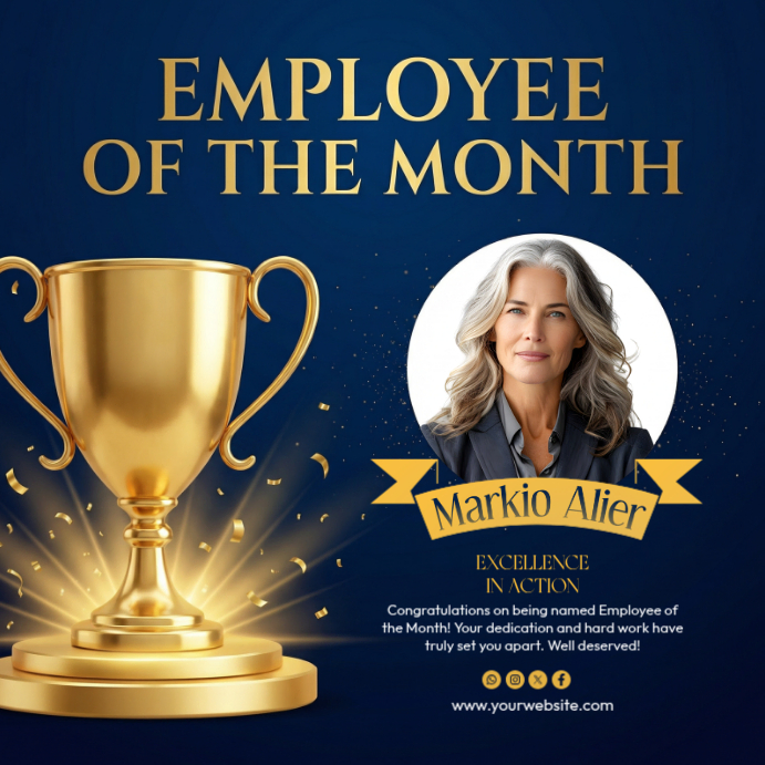 Purple employee of the month instagram post Template | PosterMyWall