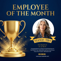 Purple Employee of the Month Instagram Post template