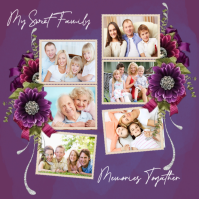 Purple Family Photo Collage Instagram Post Instagram-Beitrag template