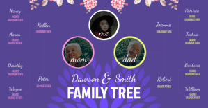 Purple Family Tree Facebook Image template