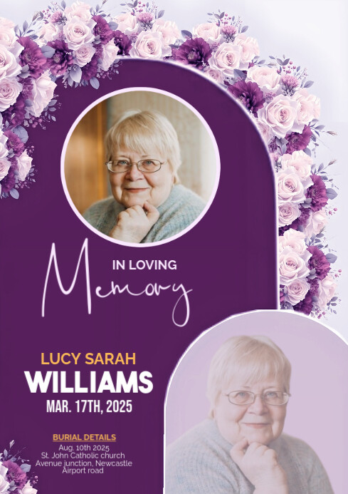Purple Floral Burial Invitation Cards Background A4 Template PosterMyWall purple-floral-burial-invitation-cards-background-a4-template-postermywall