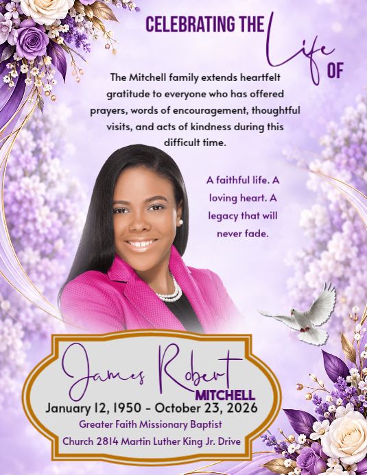 Pdf Purple Screen Purple Floral Celebration Of Life Memorial Flyer Template | PosterMyWall
