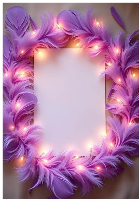 Purple Floral Decorative Feather Frame Poster A3 Template | PosterMyWall