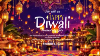 Purple Diwali Greeting Pantalla Digital Template