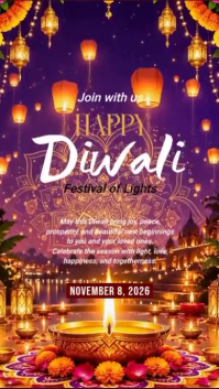 Purple Diwali Invitation Instagram-Story Template