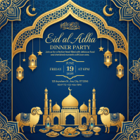 สีม่วง Eid al-Adha Dinner Party Pos Instagram Template