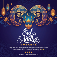 Purple Floral Eid al-Adha Instagram Post template