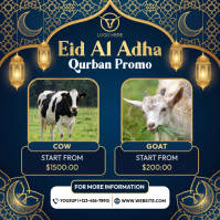 Purple Floral Eid Al Adha Qurban Promotion Instagram Post Instagram-opslag template