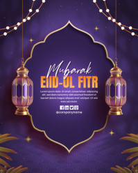 Purple Floral Eid Celebration Instagram Portrait template