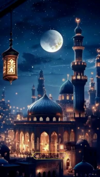 紫色 Eid Mubarak วิดีโอ Tiktok Template