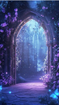 紫色 Fantasy Portal Digitalt display Template