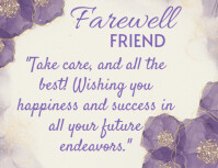 Purple Floral Farewell Card Flyer (us Letter) template