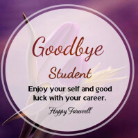 Purple Floral Farewell Card Logo template