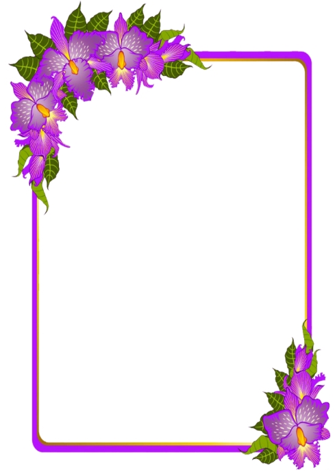 Purple Flower Border Clip Art Free: Delicate Watercolor Clip Art: