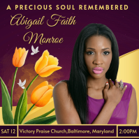 Purple Floral Funeral Flyer Memorial Flyer Instagram-opslag template