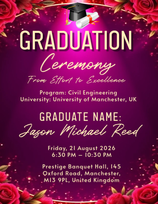 Graduation Ceremony Flyers Template | PosterMyWall