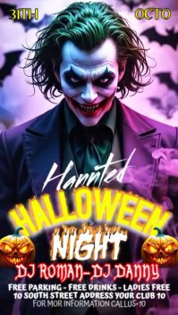 Пурпурный Halloween Party Instagram Reel Template
