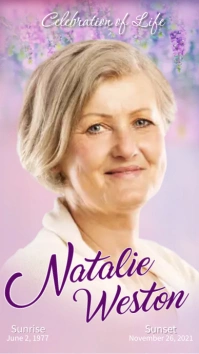 Purple Floral Medley Memorial Digital Display (9:16) template