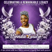 Purple Memorial Celebration Instagram Plasing Template