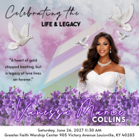 Purple Floral Memorial Service Instagram Post template