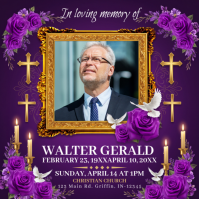 Morado Memorial Service Publicação no Instagram Template