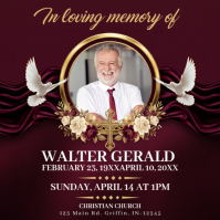 Violet Memorial Service Persegi Template