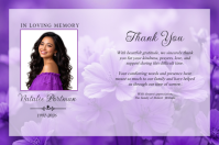 สีม่วง Memorial Thank You Label Template