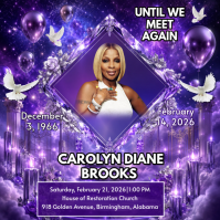 Purple Floral Memorial Tribute Instagram Post Wpis na Instagrama template