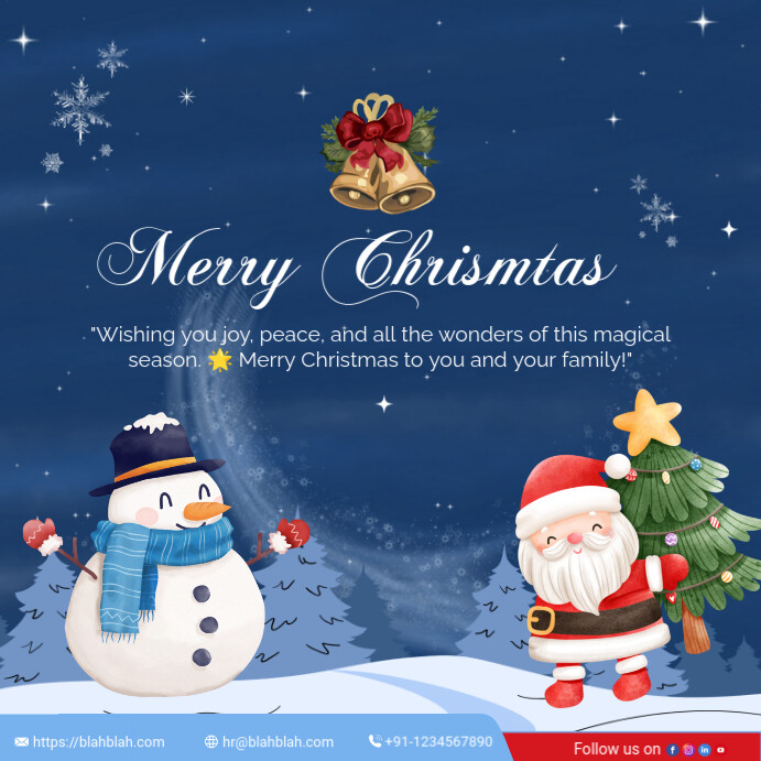 Plantilla de Purple Floral Merry Christmas Instagram Post | PosterMyWall