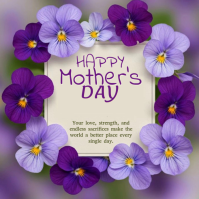 Purple Floral Mother's Day Logo Logótipo template