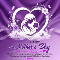 Purple Floral Mother's Day Square Video template