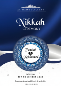 Purple Floral Nikkah Ceremony A4 template