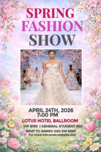 Purple Spring Fashion Show Poster Template